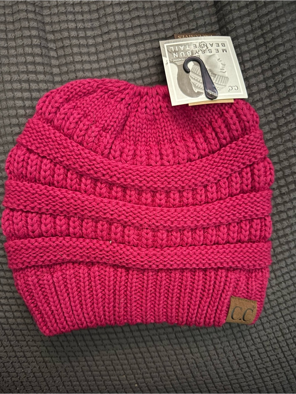C.C Beanie Tail Messy Bun Knit Ponytail Beanie NWT